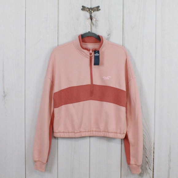 Hollister Tops - NEW HOLLISTER Fleece Lined Half Zip Pullover Sz L